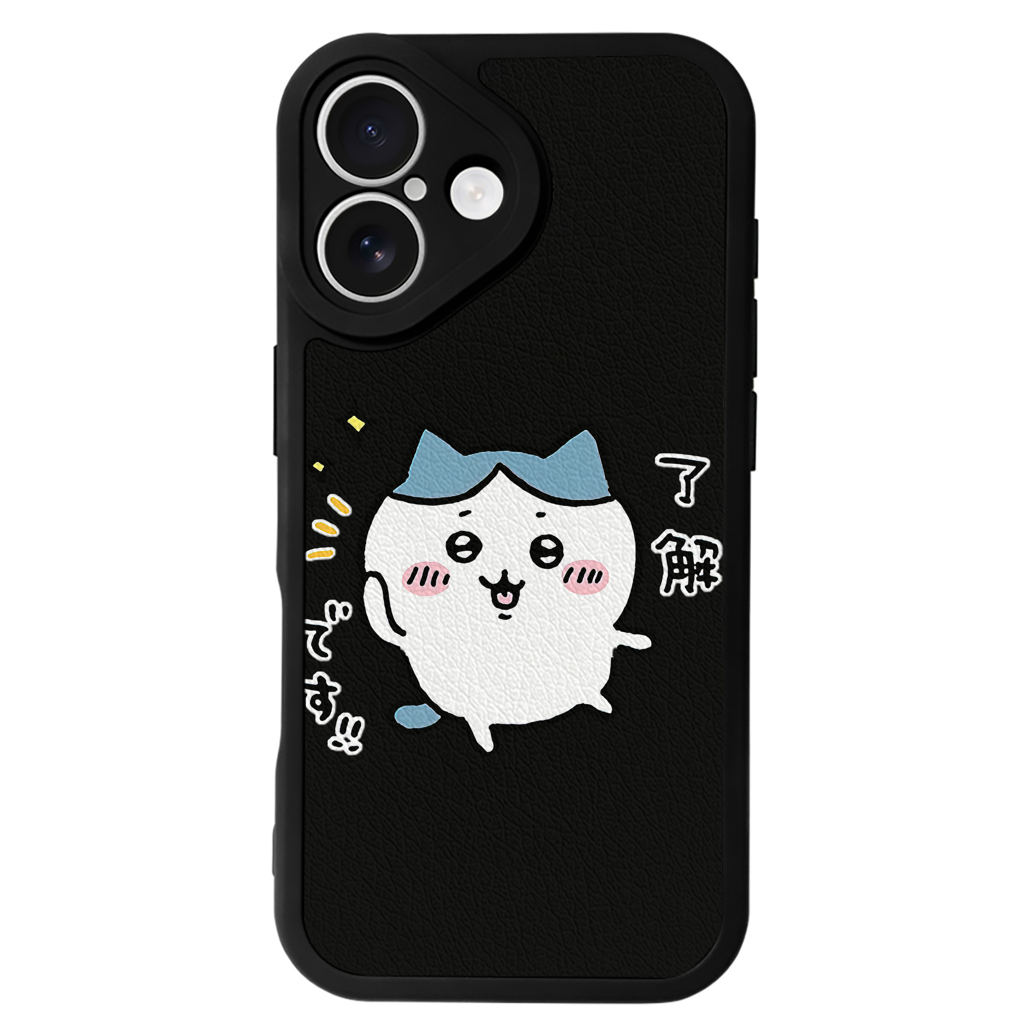（画像用） ちいかわ ハチワレ Chii-kawa hachiware 【iPhone 16シリーズ対応】シリコンスマホケース（レザー調） 材質：シリコン